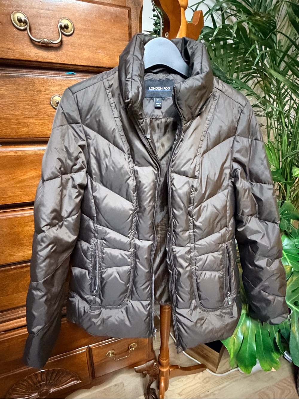 London Fog Quilted Puffer Down Jacket - Black